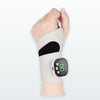EMS wrist massager worn on the wrist, white